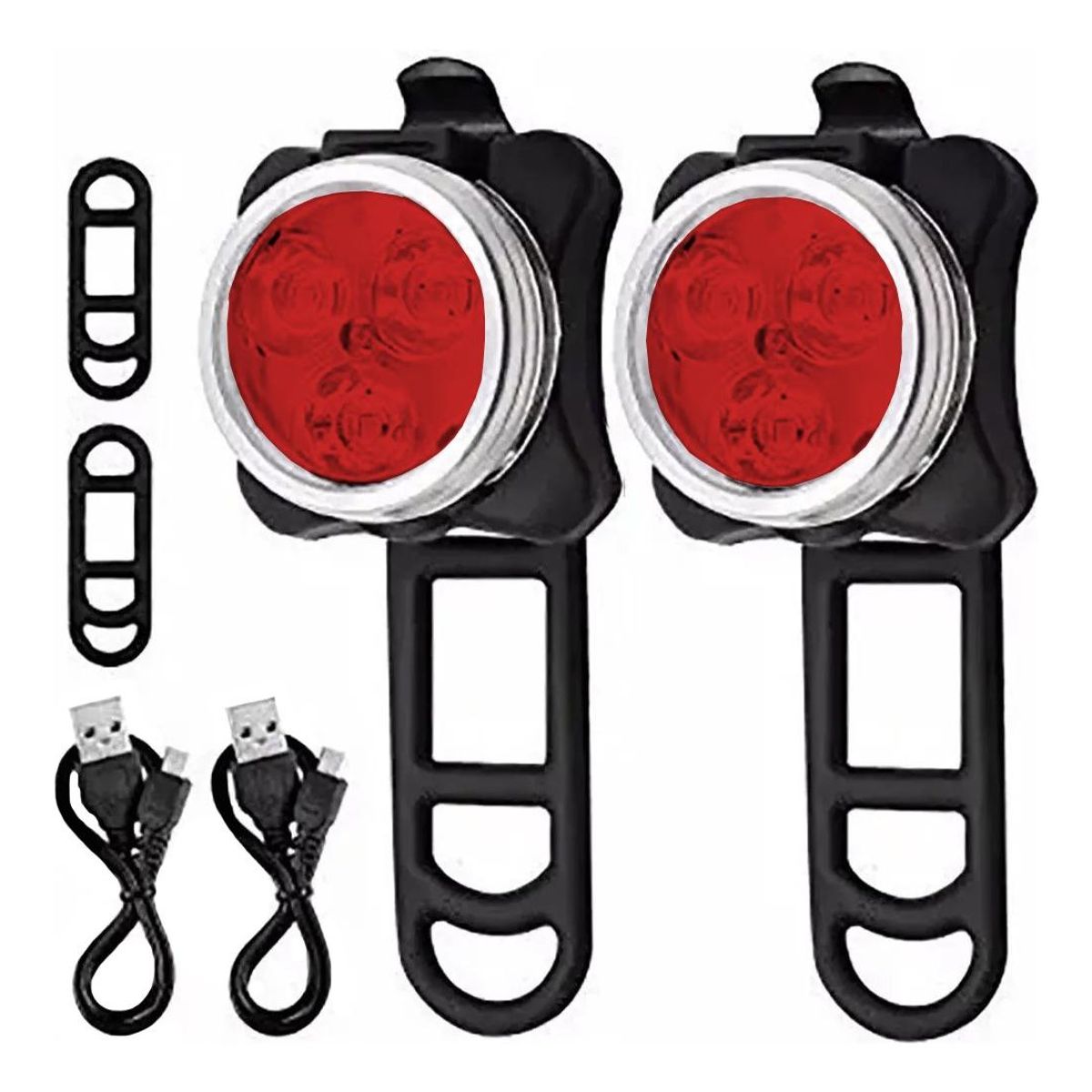 GENERICO - Luces LED Recargables para Bicicleta - Blanca y Roja