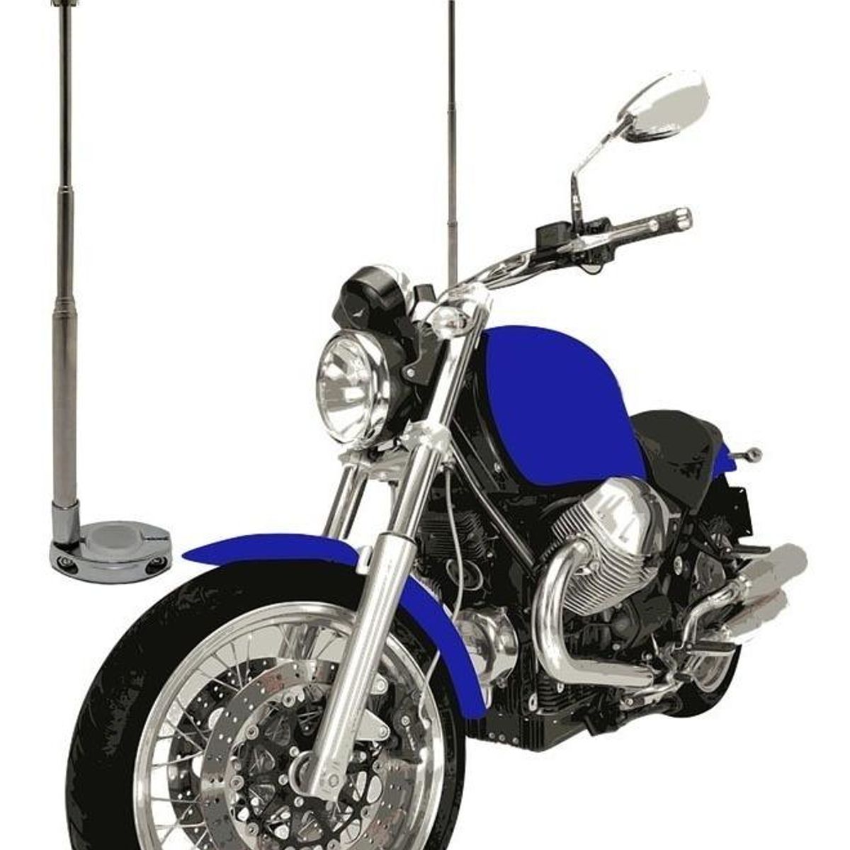 GENERICO - Pack de 5 Antenas Cortas Retráctiles para Motos