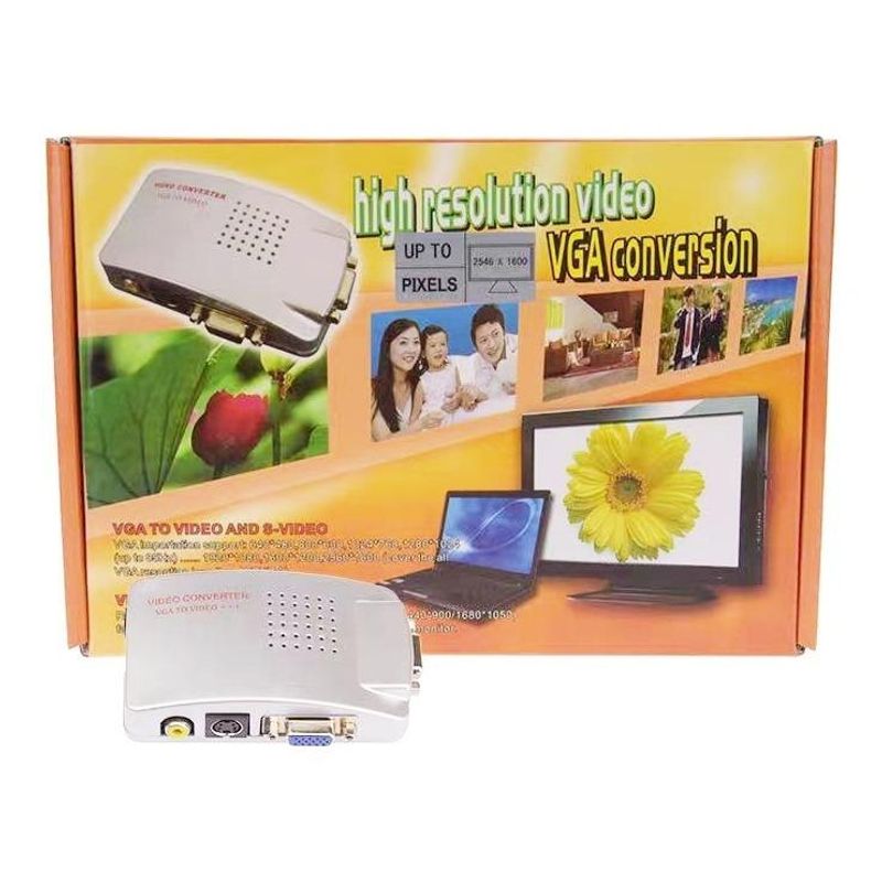 GENERICO - Adaptador Conversor VGA a RCA y S-Video para TV y Proyector