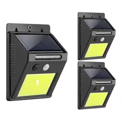 GENERICO - Pack de 3 Focos Solares Exteriores con Sensor de Movimiento
