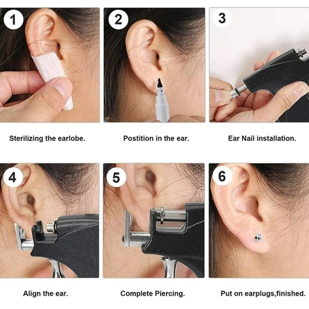 GENERICO - Pistola Perforadora de Oreja con Soportes y Accesorios