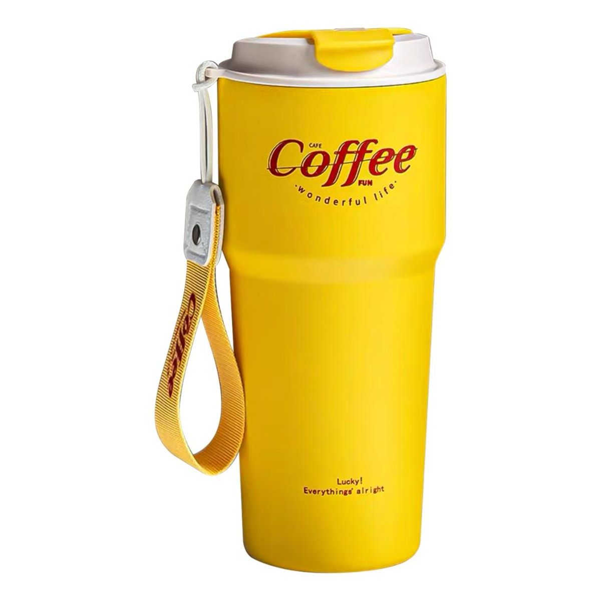 GENERICO - Vaso Térmico Inoxidable Amarillo 620ml - Café y Frío