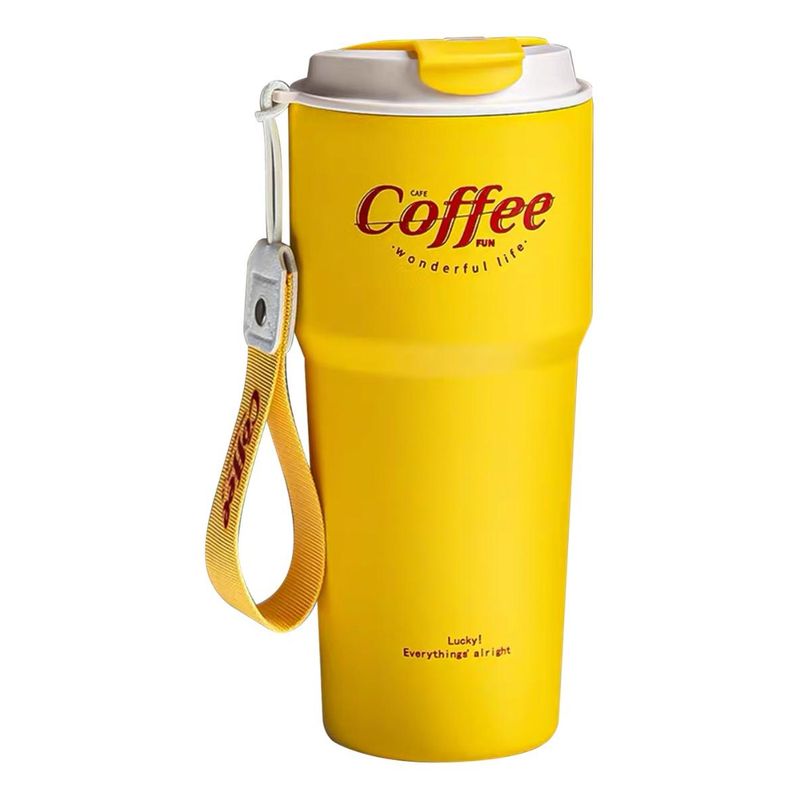 GENERICO - Vaso Térmico Inoxidable Amarillo 620ml - Café y Frío