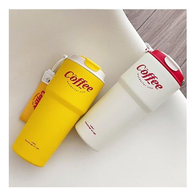 Imagen 2 del producto Vaso Térmico Inoxidable Amarillo 620ml - Café y Frío