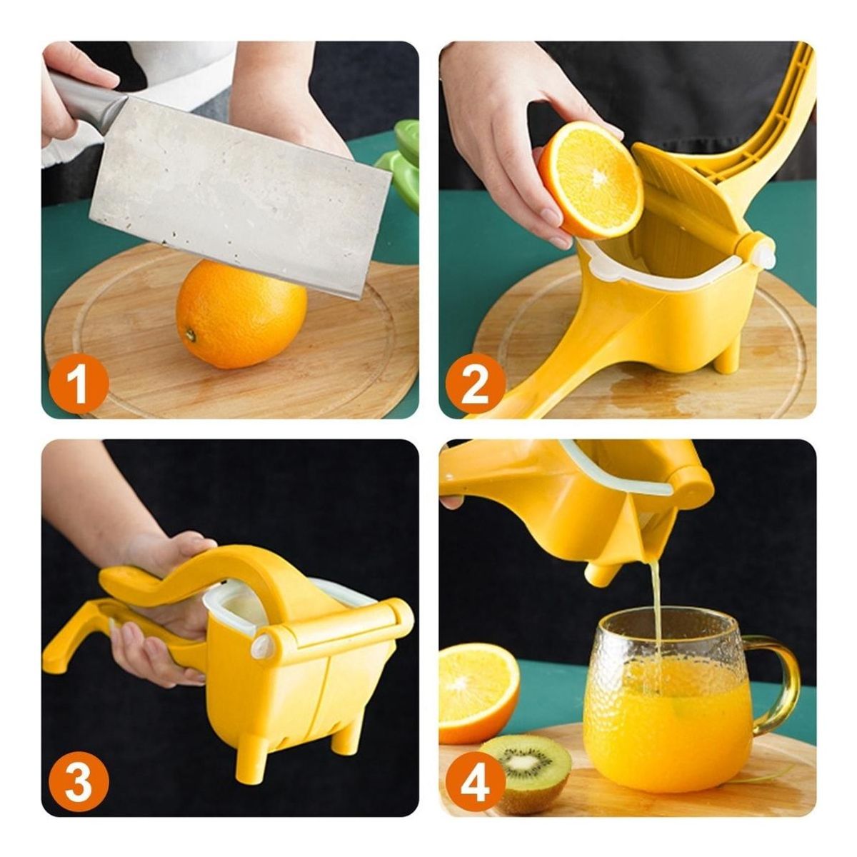 GENERICO - Exprimidor Manual para Frutas con Diseño Ergonomico