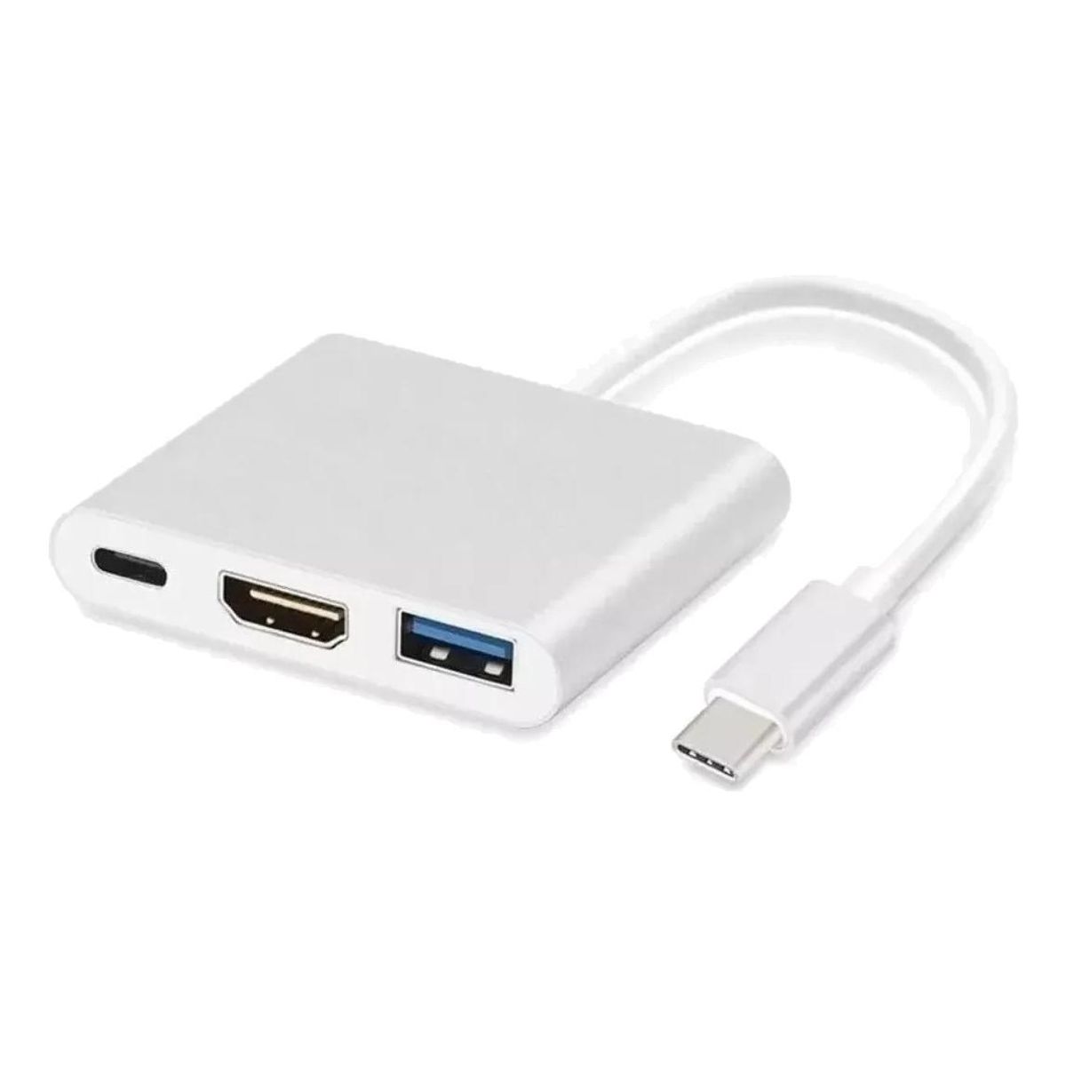 GENERICO - Adaptador Hub 3 en 1 USB Tipo C a HDMI y USB 30 4K