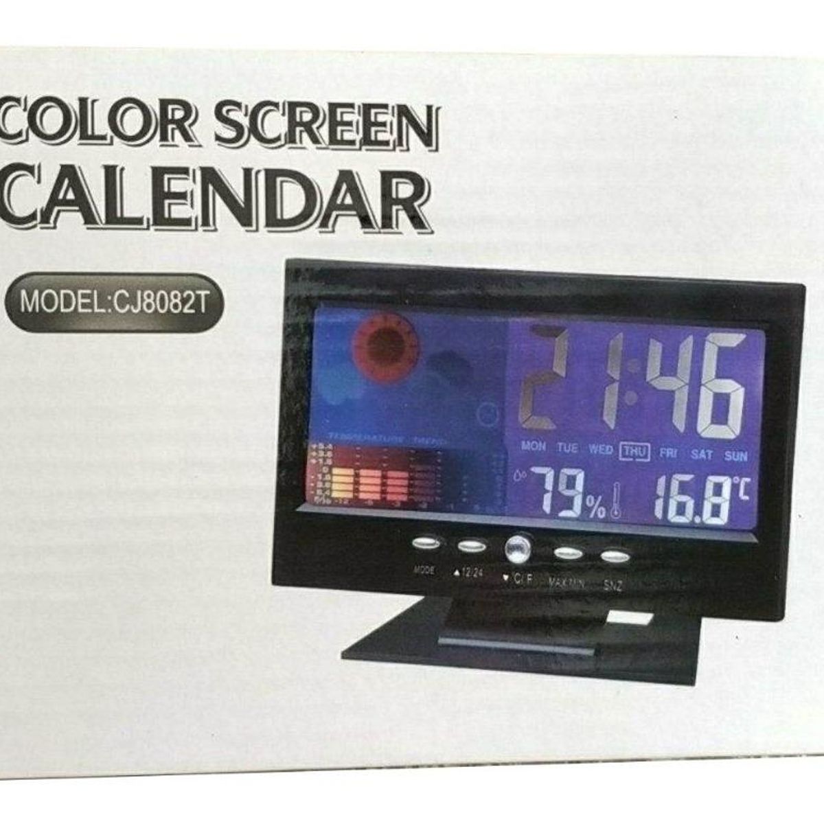 GENERICO - Reloj Despertador Digital LCD a Color con Termómetro