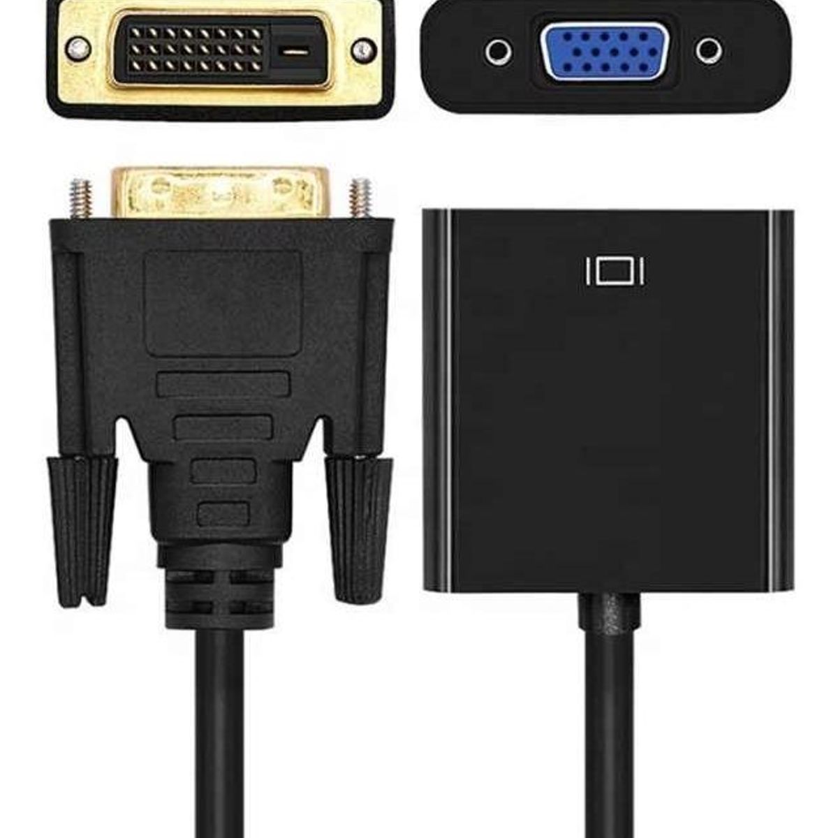GENERICO - Conversor DVI-D a VGA 1080p para Ordenadores y Pantallas