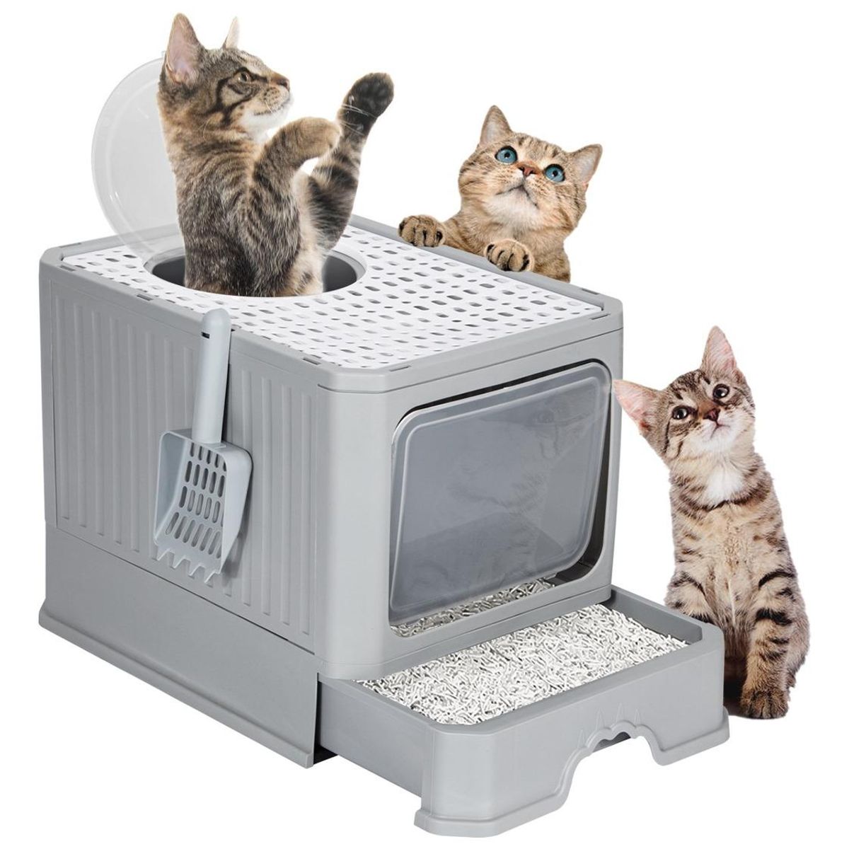 GENERICO - Arenero Cerrado para Gatos con Tapa y Pala Incluida