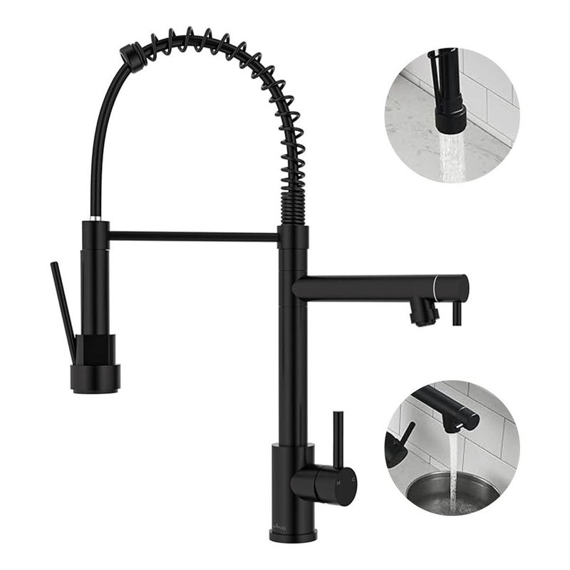 GENERICO - Llave de Cocina Monomando Flexible para Lavaplatos Negro