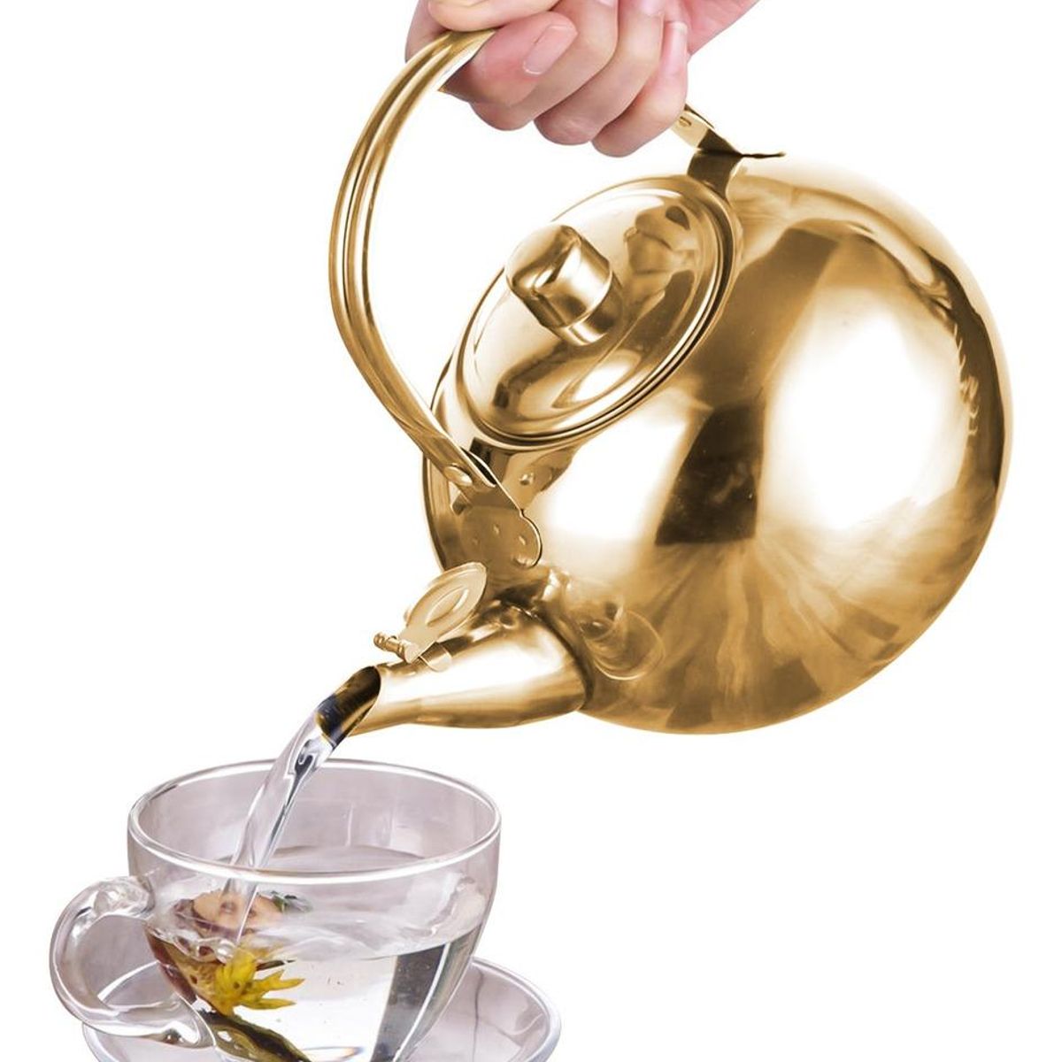 GENERICO - Tetera de Acero Inoxidable 900ml con Infusor Removible