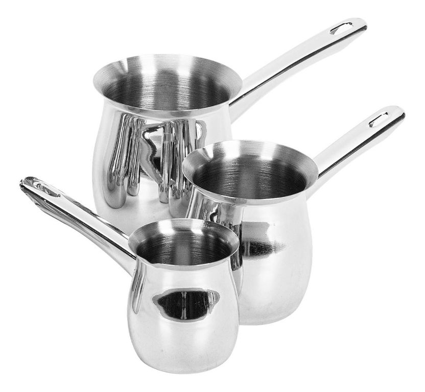 Set de 3 Ollas Lecheras de Acero Inoxidable para Café y Té