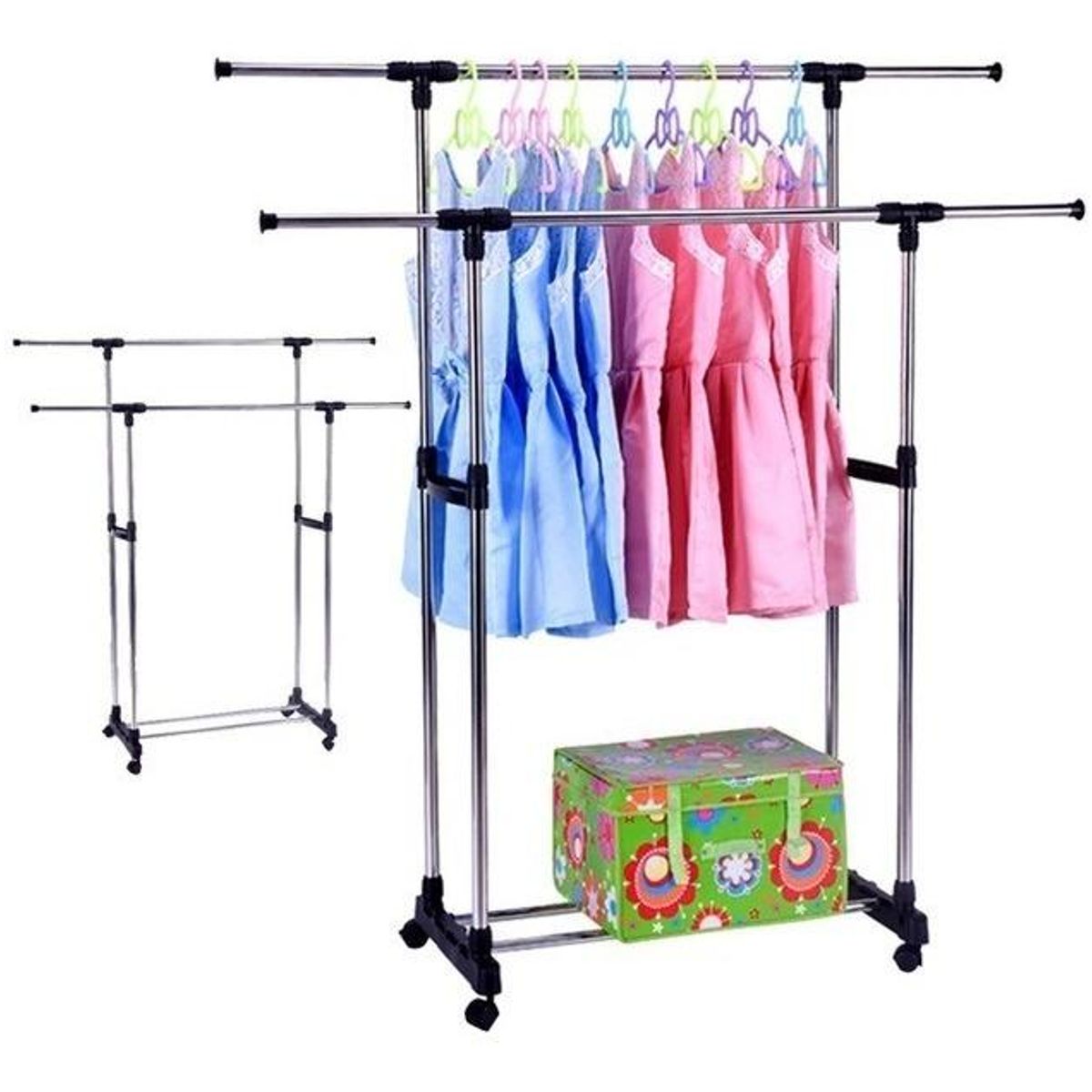 GENERICO - Perchero Colgador Metálico Doble Barras para Ropa