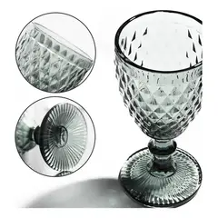 GENERICO - Set de 6 Copas de Vidrio para Vino Estilo Retro 300ml