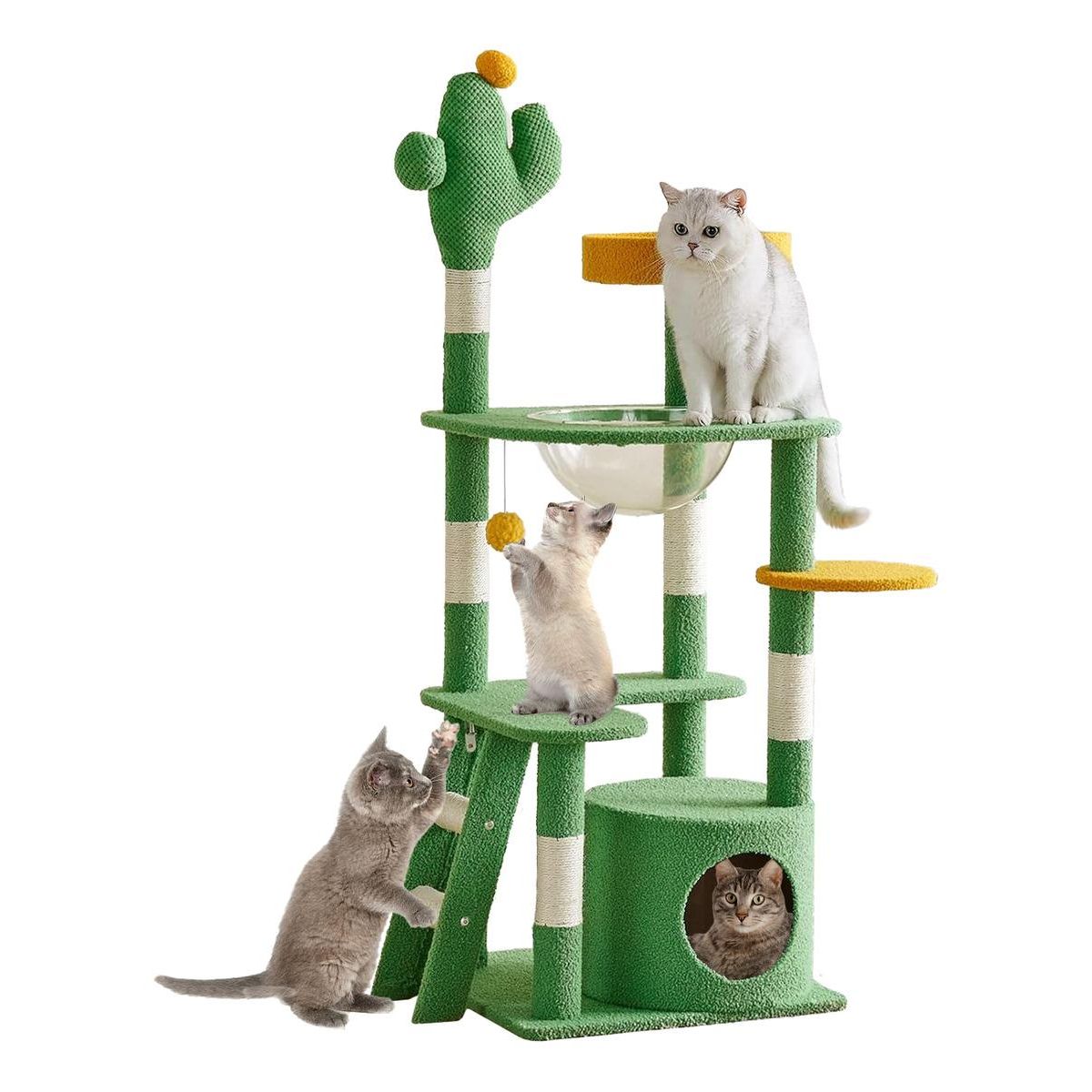 GENERICO - Torre Rascador Cactus 130cm con Hamaca y Escalera