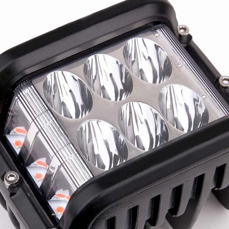 GENERICO - Foco LED Bicolor 36W 4x4 Estrobo Blanco y Rojo