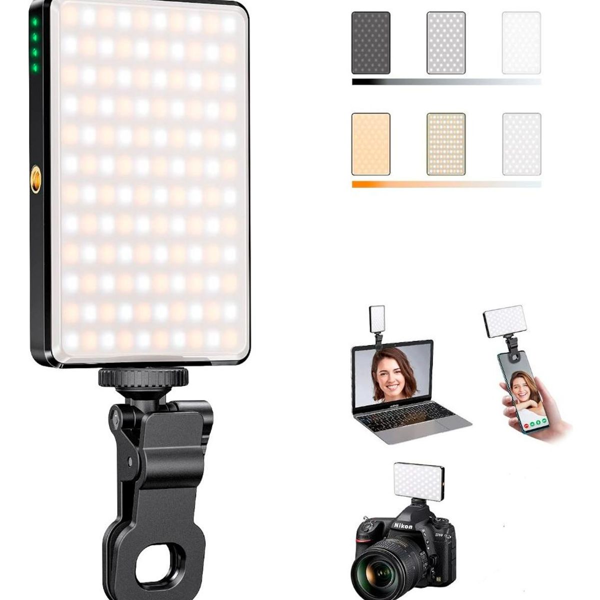 GENERICO - Lámpara Fotográfica LED Clip Con Regulador de Brillo y Color