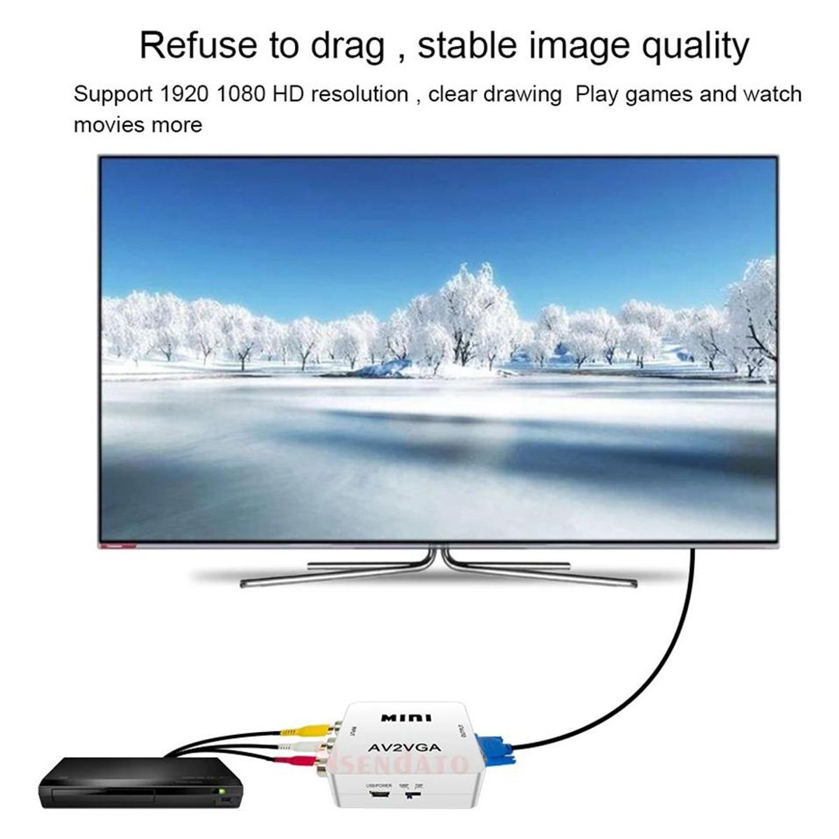 GENERICO - Adaptador Conversor AV a VGA con Protección EDD