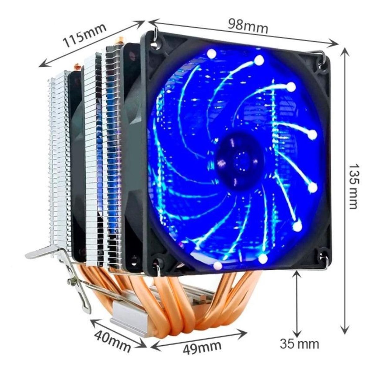 GENERICO - Ventilador CPU RGB con Disipador de Calor de Alto Rendimiento