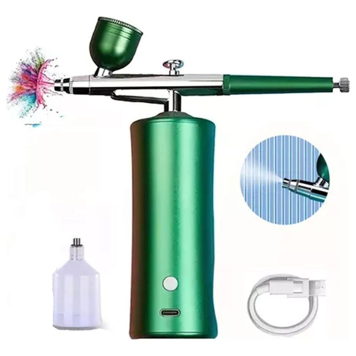 GENERICO - Aerógrafo Profesional Inalámbrico Portátil con Carga USB