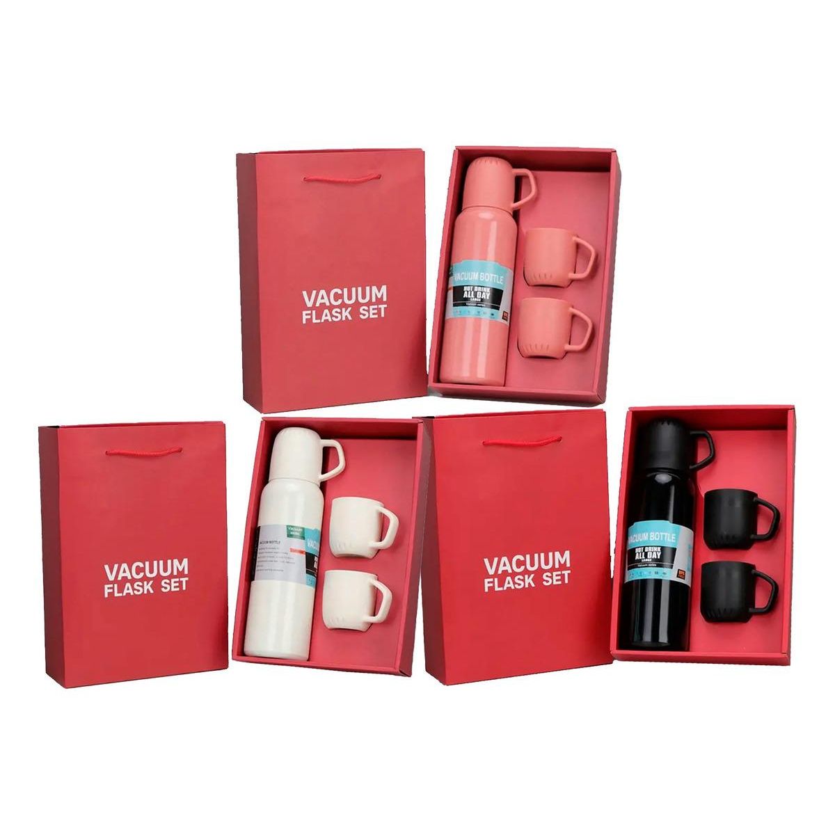 GENERICO - Termo Térmico 700ml con Tres Tazas para Bebidas Frías y Calientes