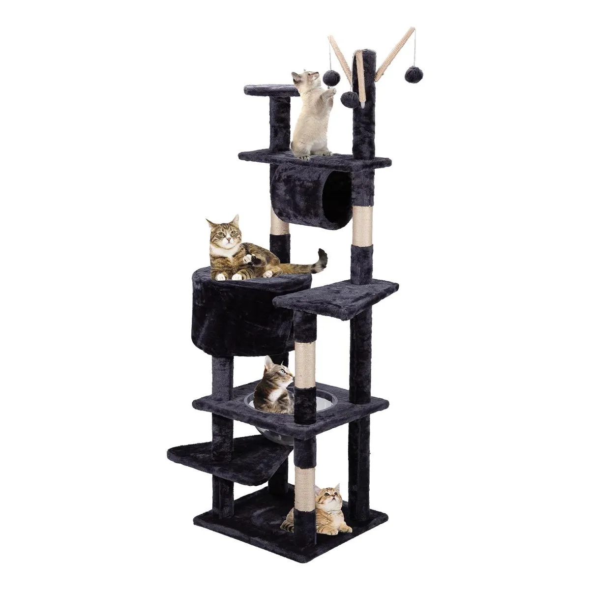 GENERICO - Torre Rascador para Gatos Multifuncional 165cm