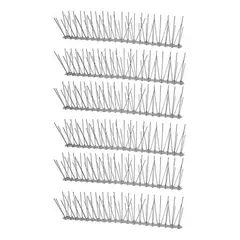 GENERICO - Pack de 6 Púas para Repeler Aves con Instalación Sencilla