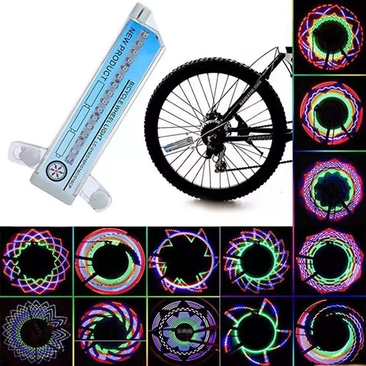 GENERICO - Luces LED Multicolores para Ruedas de Bicicleta