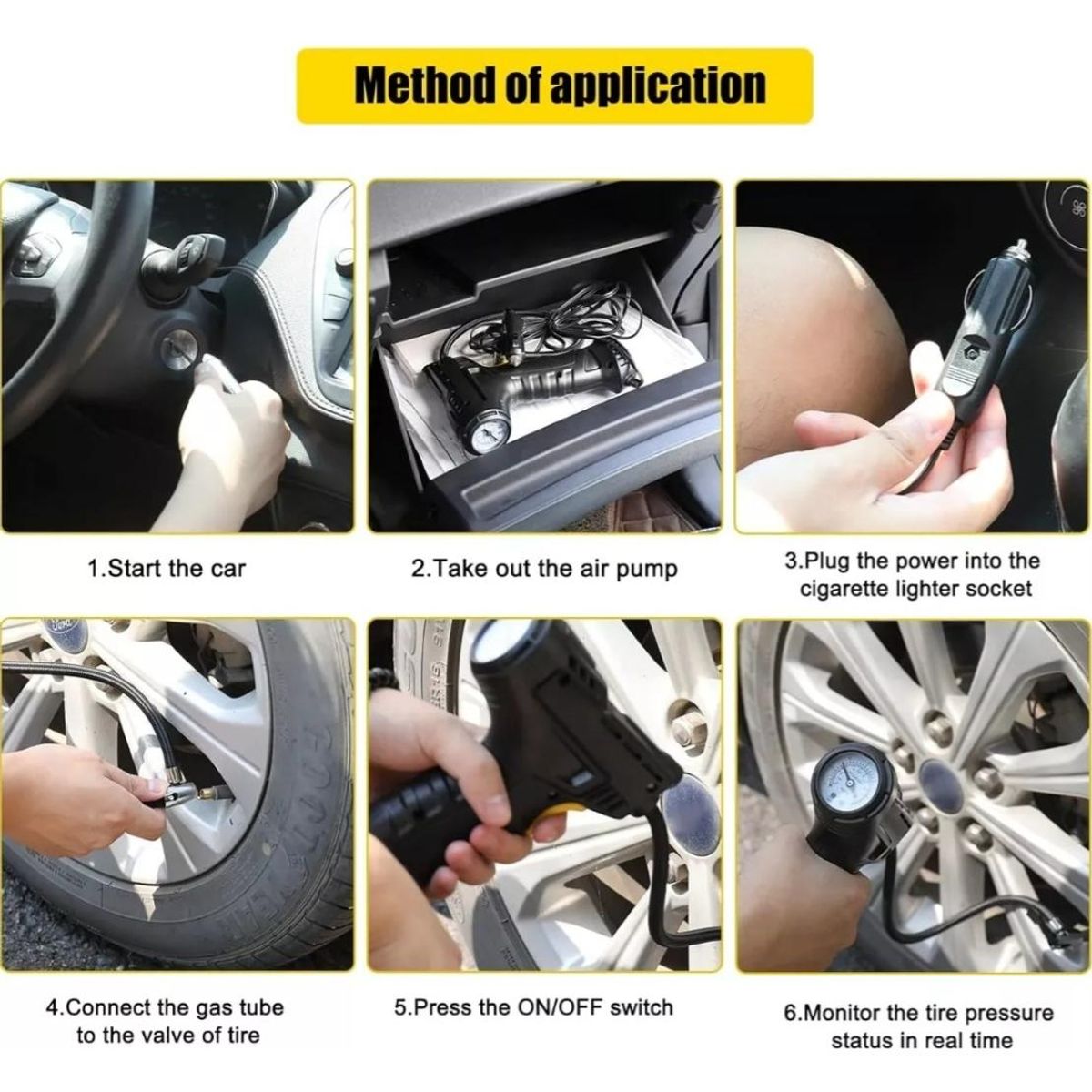 GENERICO - Bomba de Aire Portátil para Bicicletas Balones y Motos