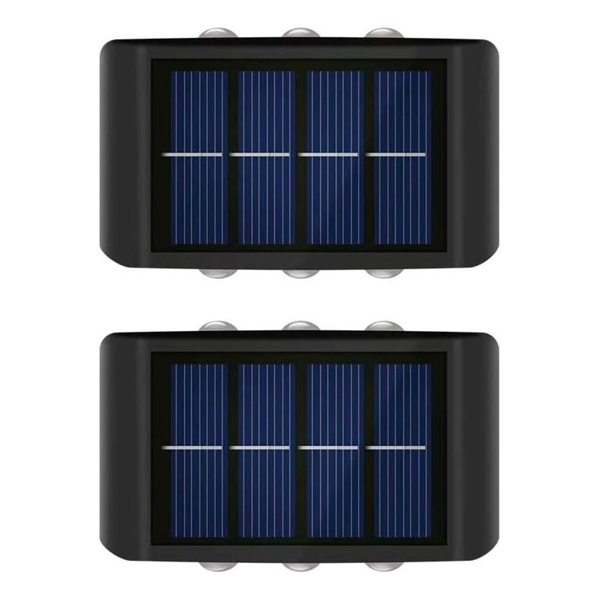 GENERICO - Pack de 2 Lámparas Solares LED para Montaje en Muro