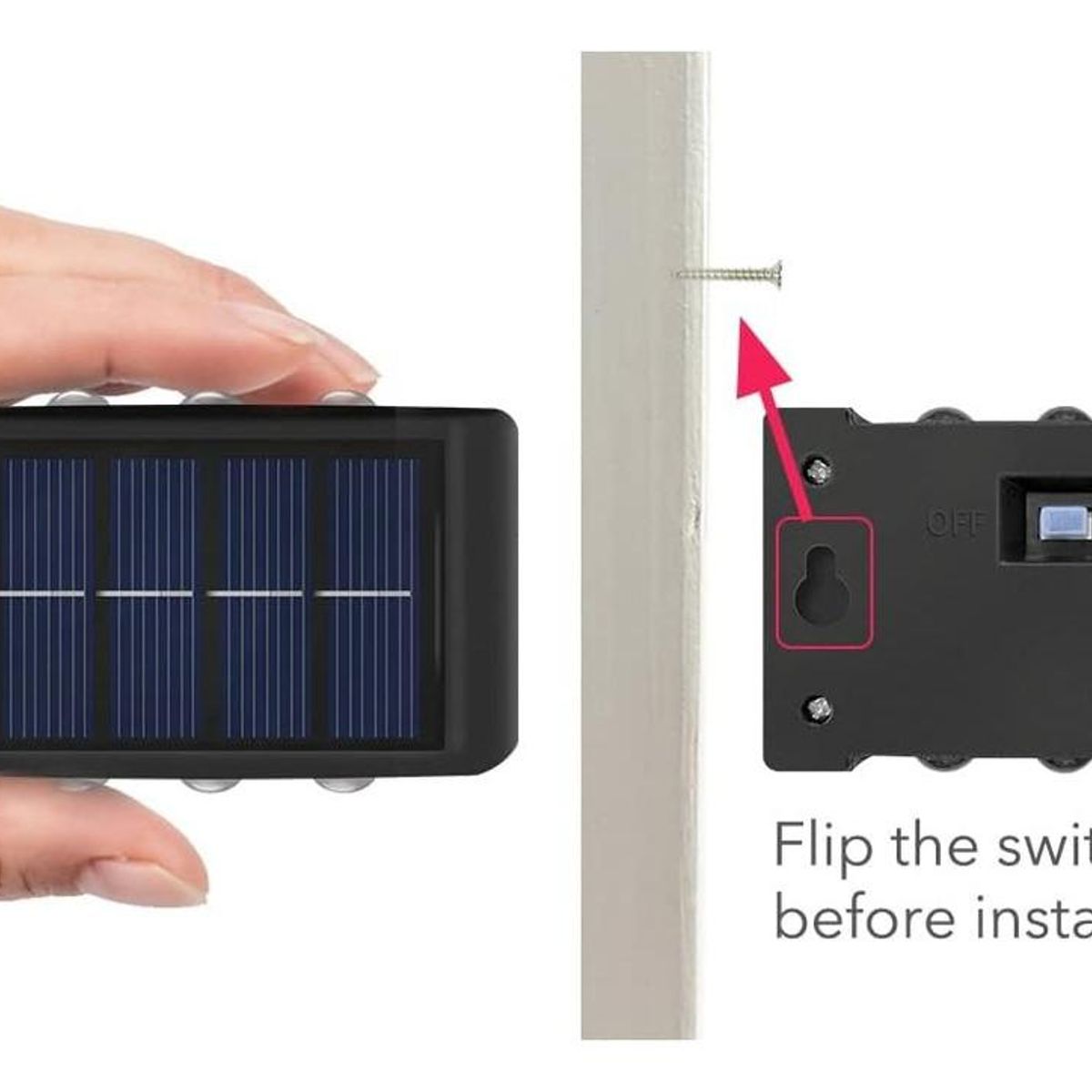 GENERICO - Pack de 2 Lámparas Solares LED para Montaje en Muro