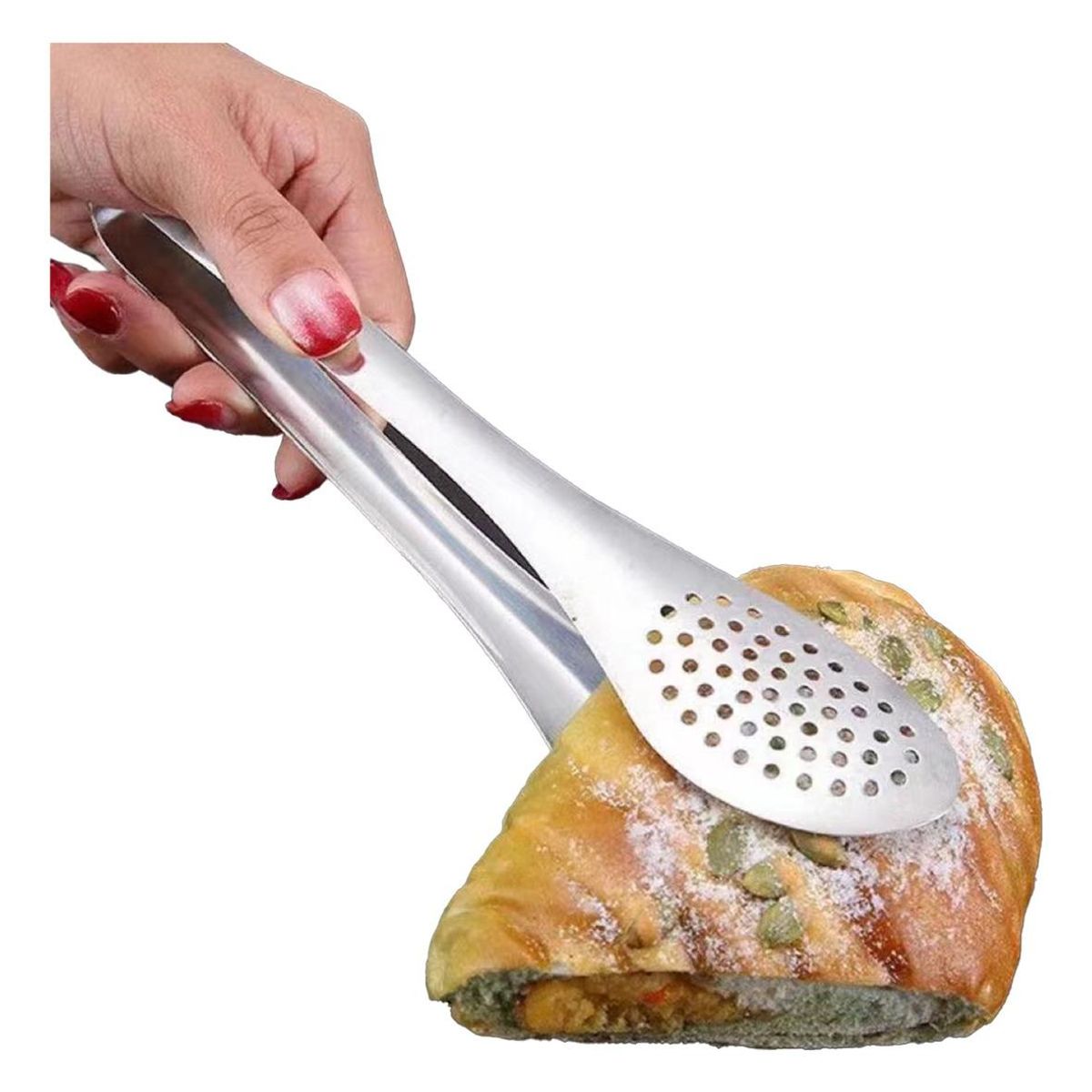 GENERICO - Set de 2 Pinzas de Acero Inoxidable para Cocina y BBQ