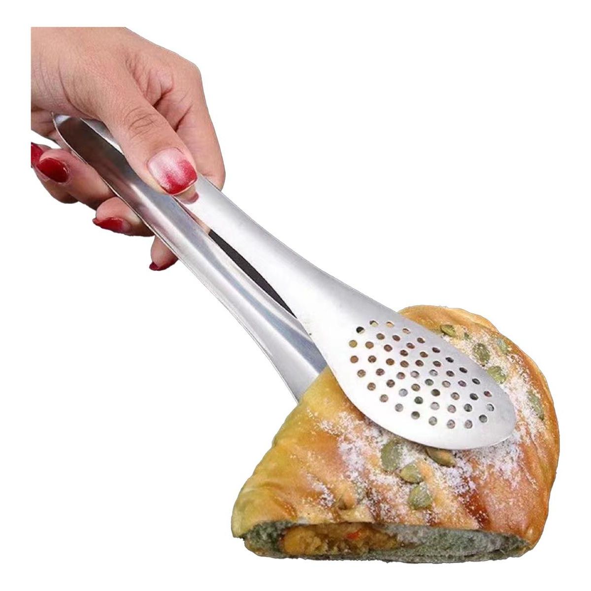 GENERICO - Set de 2 Pinzas de Acero Inoxidable para Cocina y BBQ