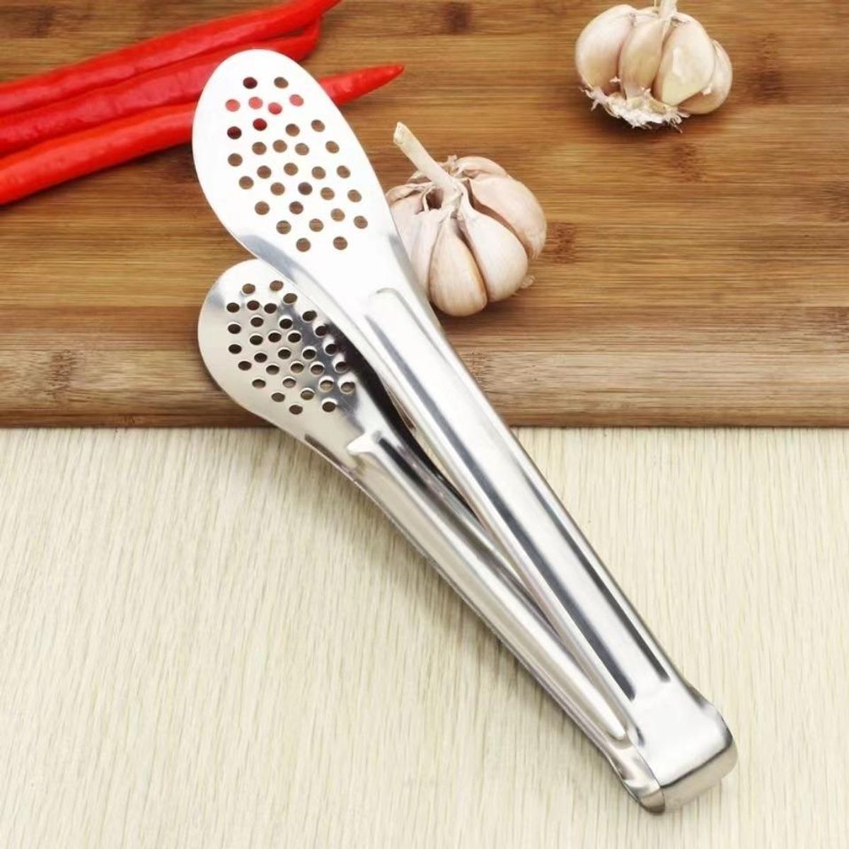 GENERICO - Set de 2 Pinzas de Acero Inoxidable para Cocina y BBQ