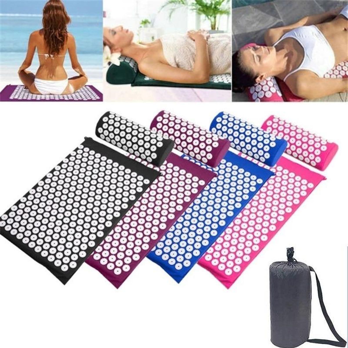 GENERICO - Esterilla de Yoga con Almohada para Acupresión