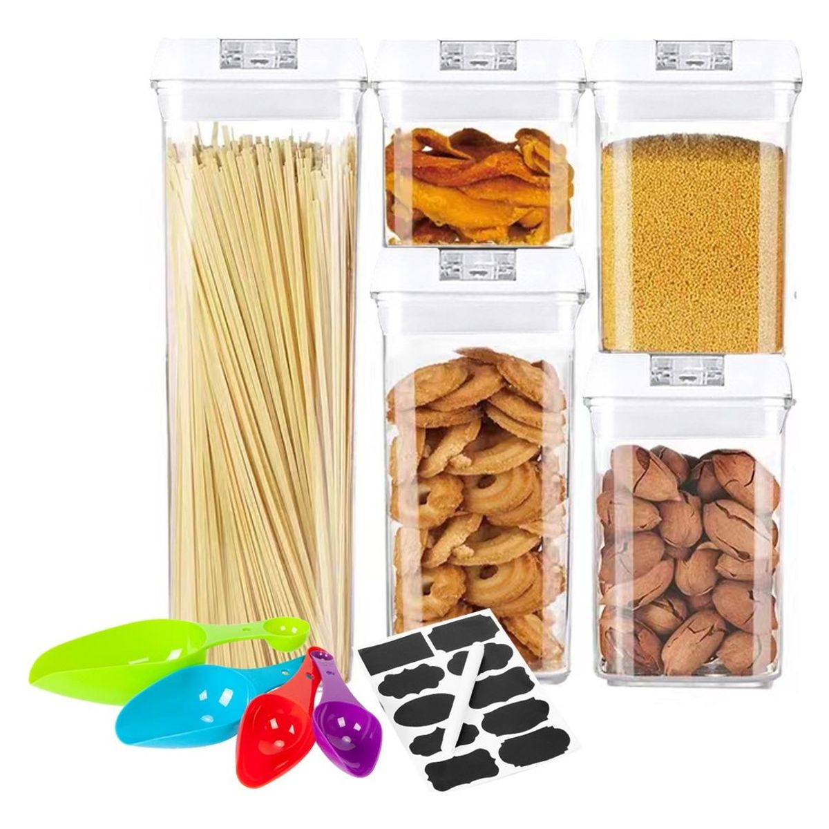 GENERICO - Set de 5 Recipientes Herméticos para Alimentos 52L