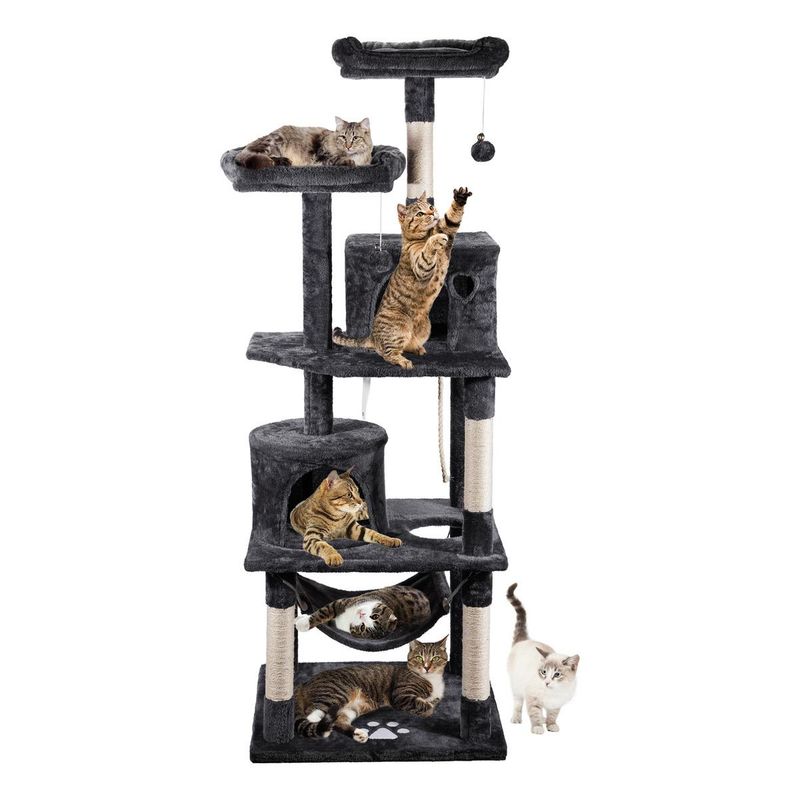GENERICO - Torre Rascador para Gatos 170cm con Juegos Interactivos