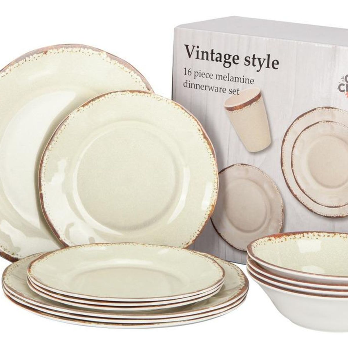 GENERICO - Juego de Vajilla Eco Amigable Melamina 16 Piezas