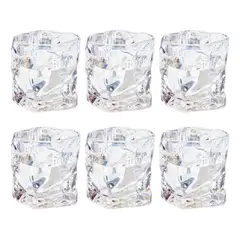 GENERICO - Set de 6 Vasos de Cristal para Whisky 200ml Transparente