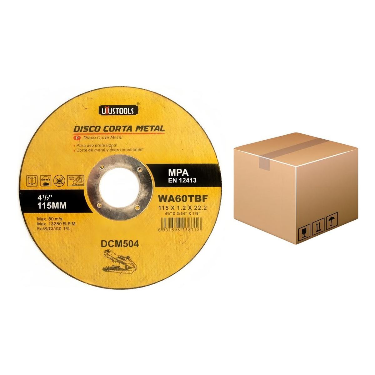 GENERICO - Pack de 10 Discos de Corte para Metal Profesional 4 12"