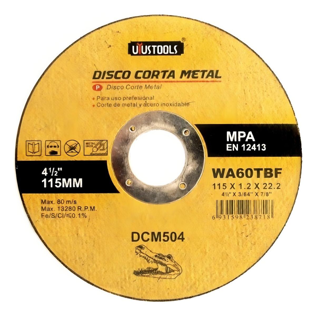 GENERICO - Pack de 10 Discos de Corte para Metal Profesional 4 12"