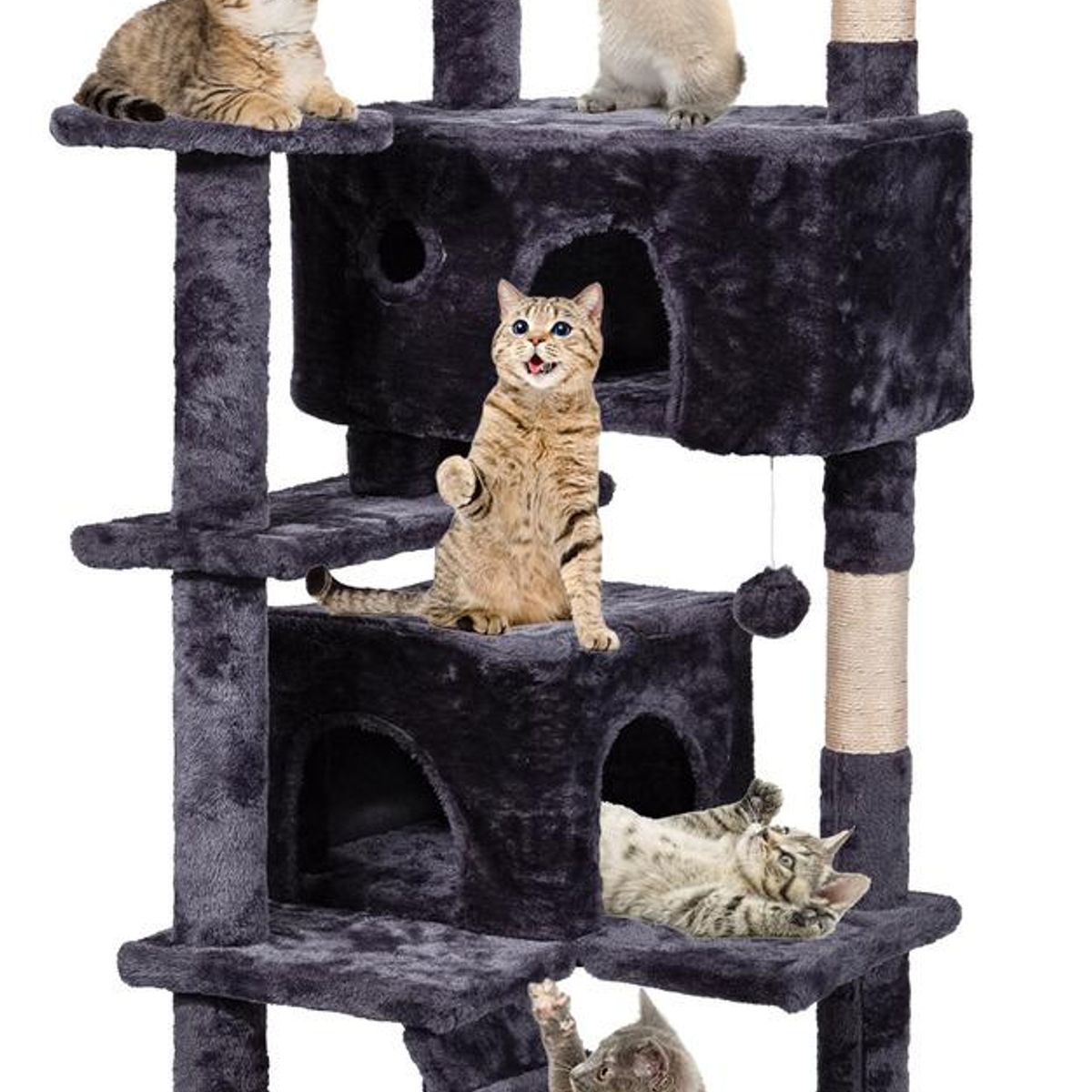 GENERICO - Torre Rascador Arbóreo para Gatos de 137 cm con Juguetes