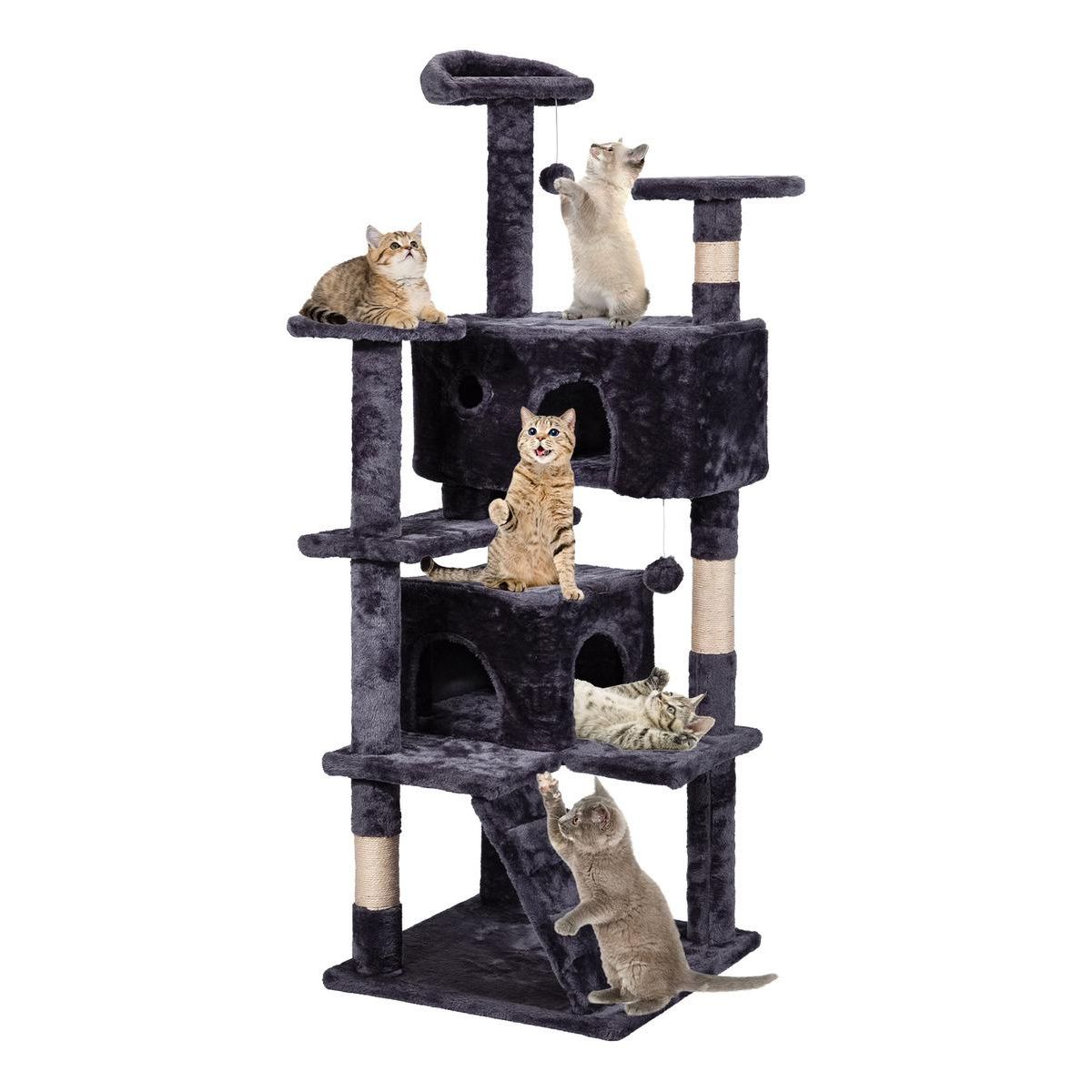 GENERICO - Torre Rascador Arbóreo para Gatos de 137 cm con Juguetes