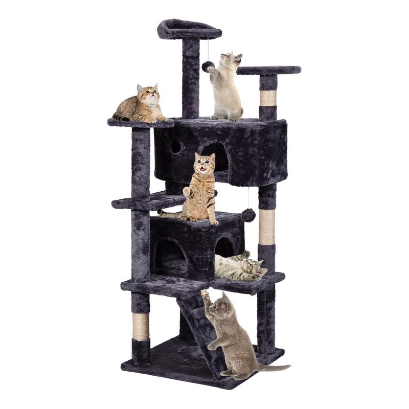 GENERICO - Torre Rascador Arbóreo para Gatos de 137 cm con Juguetes