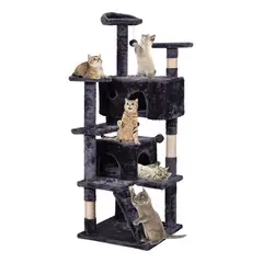 GENERICO - Torre Rascador Arbóreo para Gatos de 137 cm con Juguetes