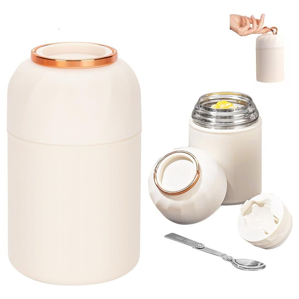 GENERICO - Termo de Acero Inoxidable para Comida 850ml con Cuchara