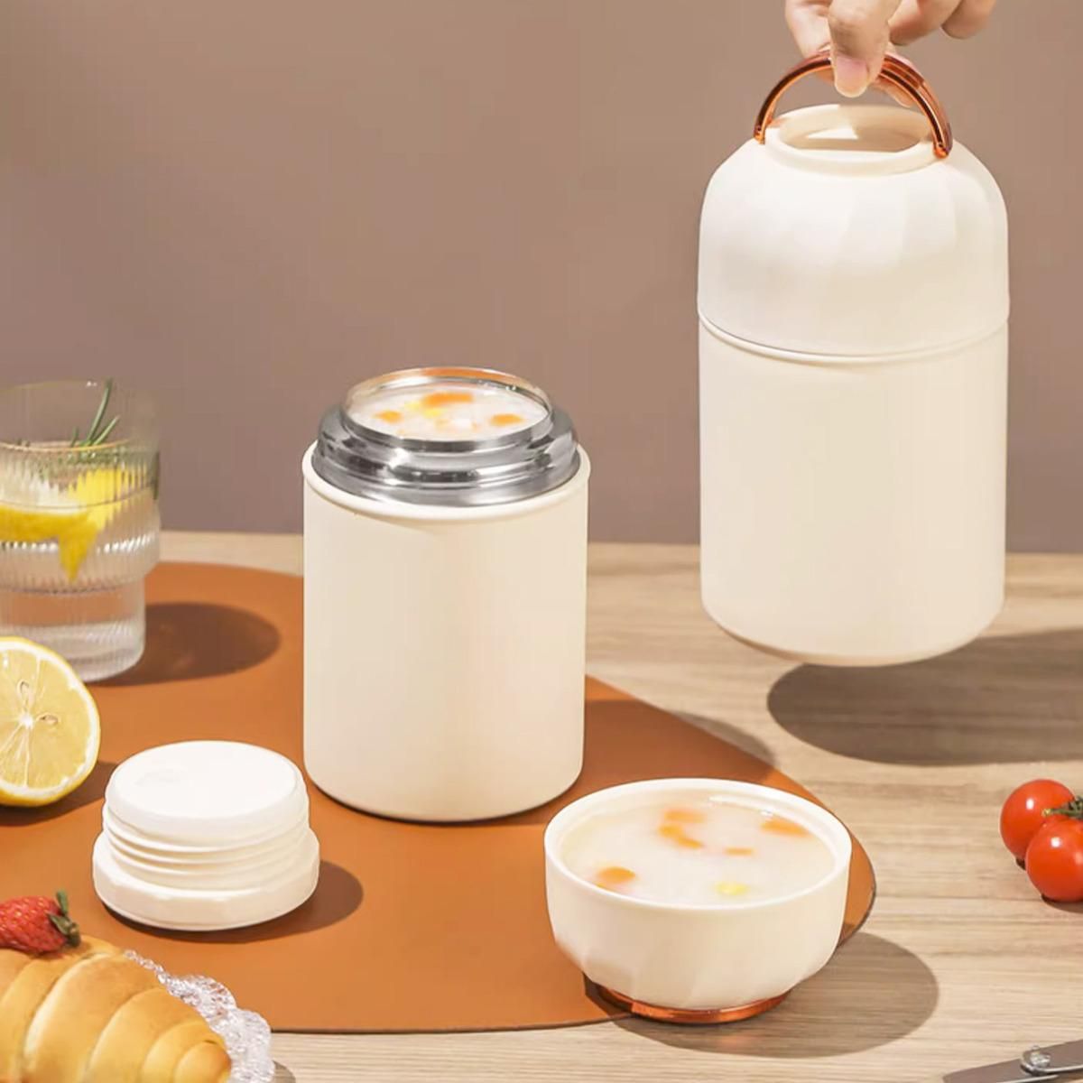 GENERICO - Termo de Acero Inoxidable para Comida 850ml con Cuchara