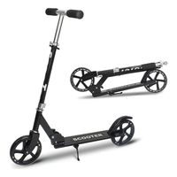 Monopatín Plegable de Metal con Ruedas de 200mm Negro