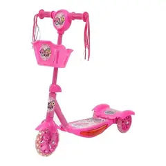 GENERICO - Monopatín Infantil de 3 Ruedas con Luces y Canasto