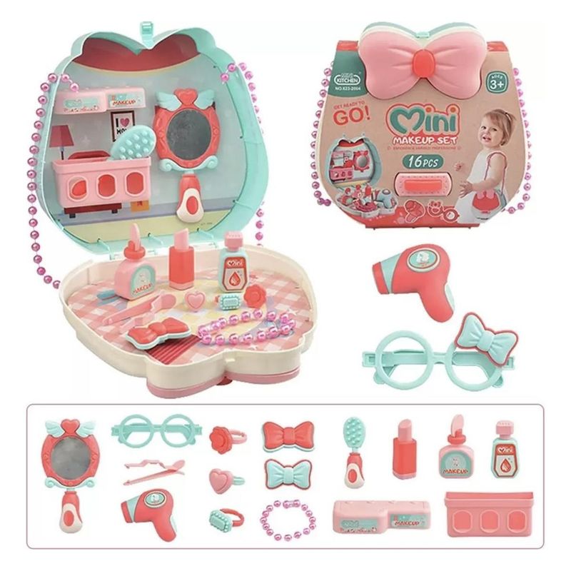 GENERICO - Set de Maquillaje Infantil con 16 Accesorios y Maletín